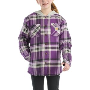 Girls' Flannel Snap Front Hooded Shirt Jac